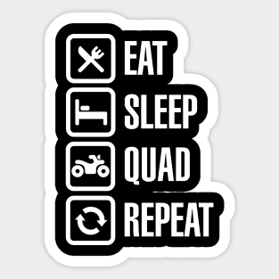 Eat sleep quad repeat ATV all-terrain vehicle Sticker